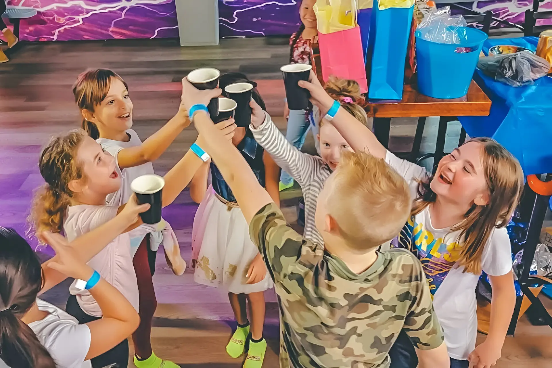 Kids celebrating in birthday party