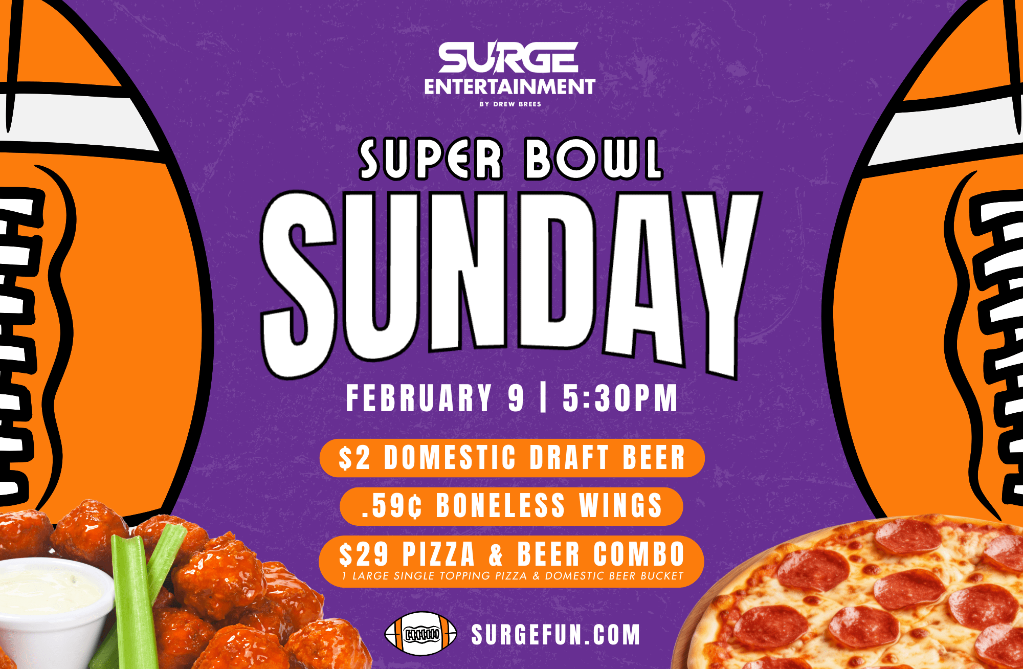 Host Your Ultimate NFL Playoff or Super Bowl Watch Party! Surge